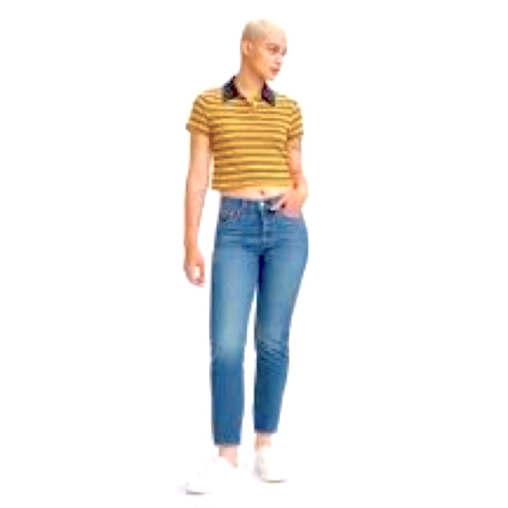 Levi’s 29 / 8 high waist Icon fit ankle button-fly distressed denim jeans EUC